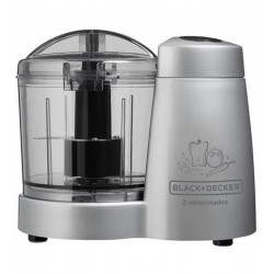 Mini Processador Black+Decker Cinza Com 2 Velocidades 120W 127V